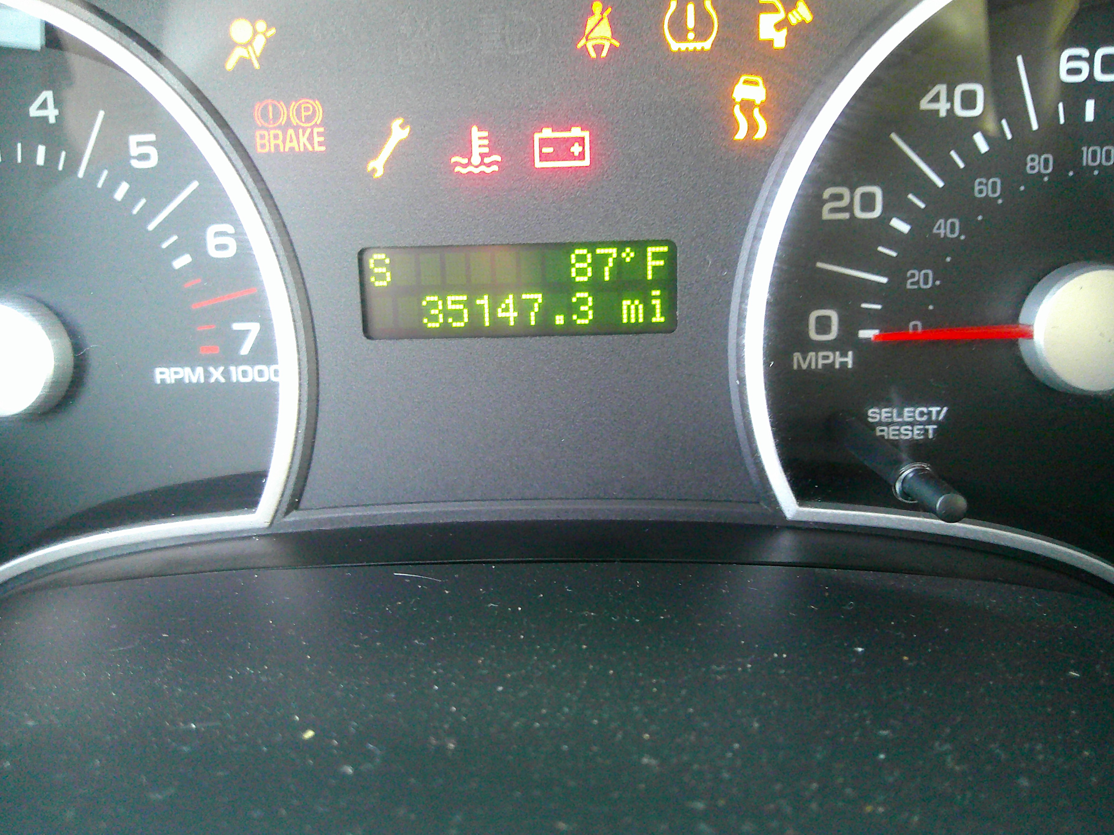 Digital odometer reading and instrument cluster display
