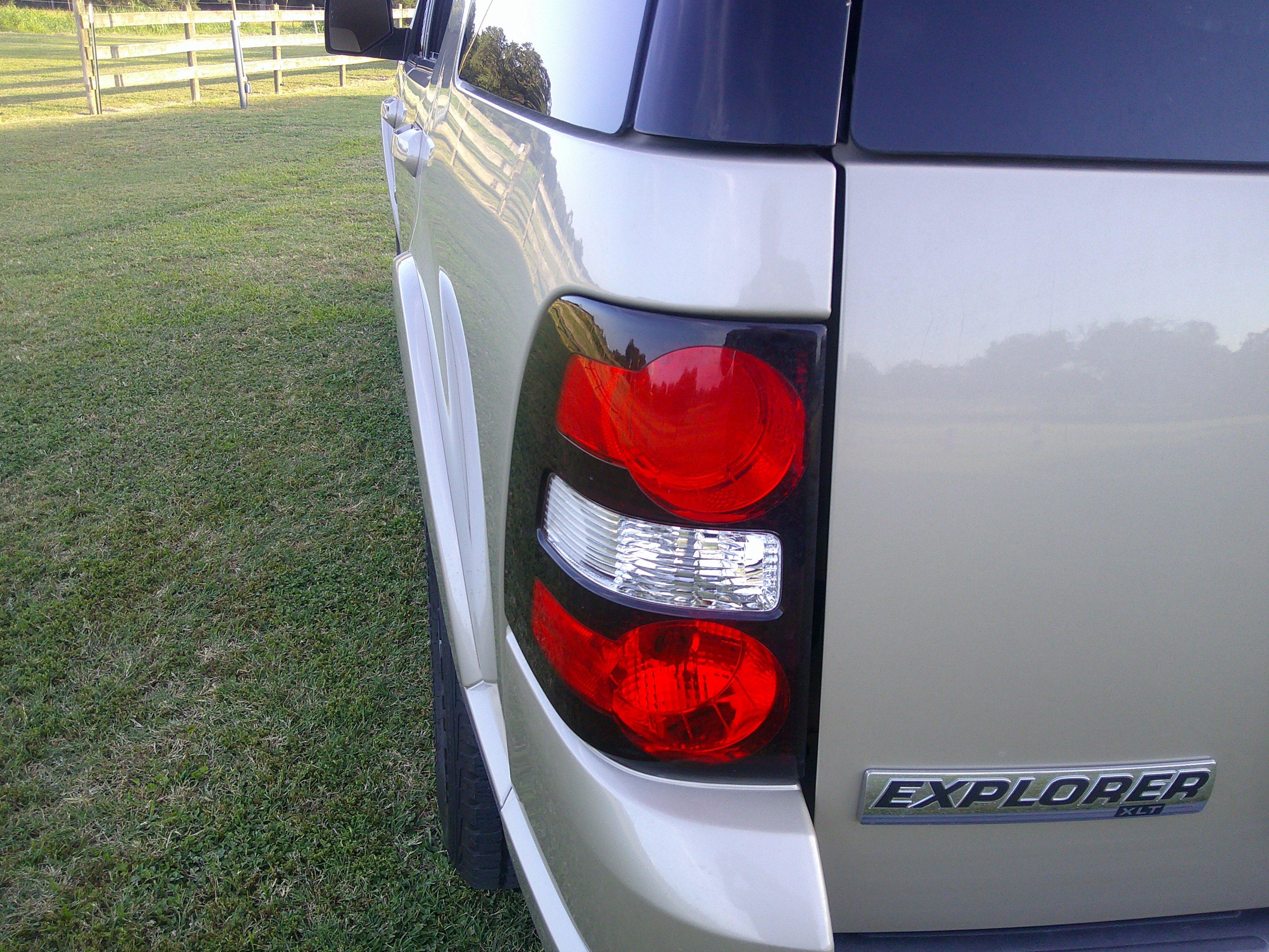 Rear passenger side taillight and Explorer XLT badging
