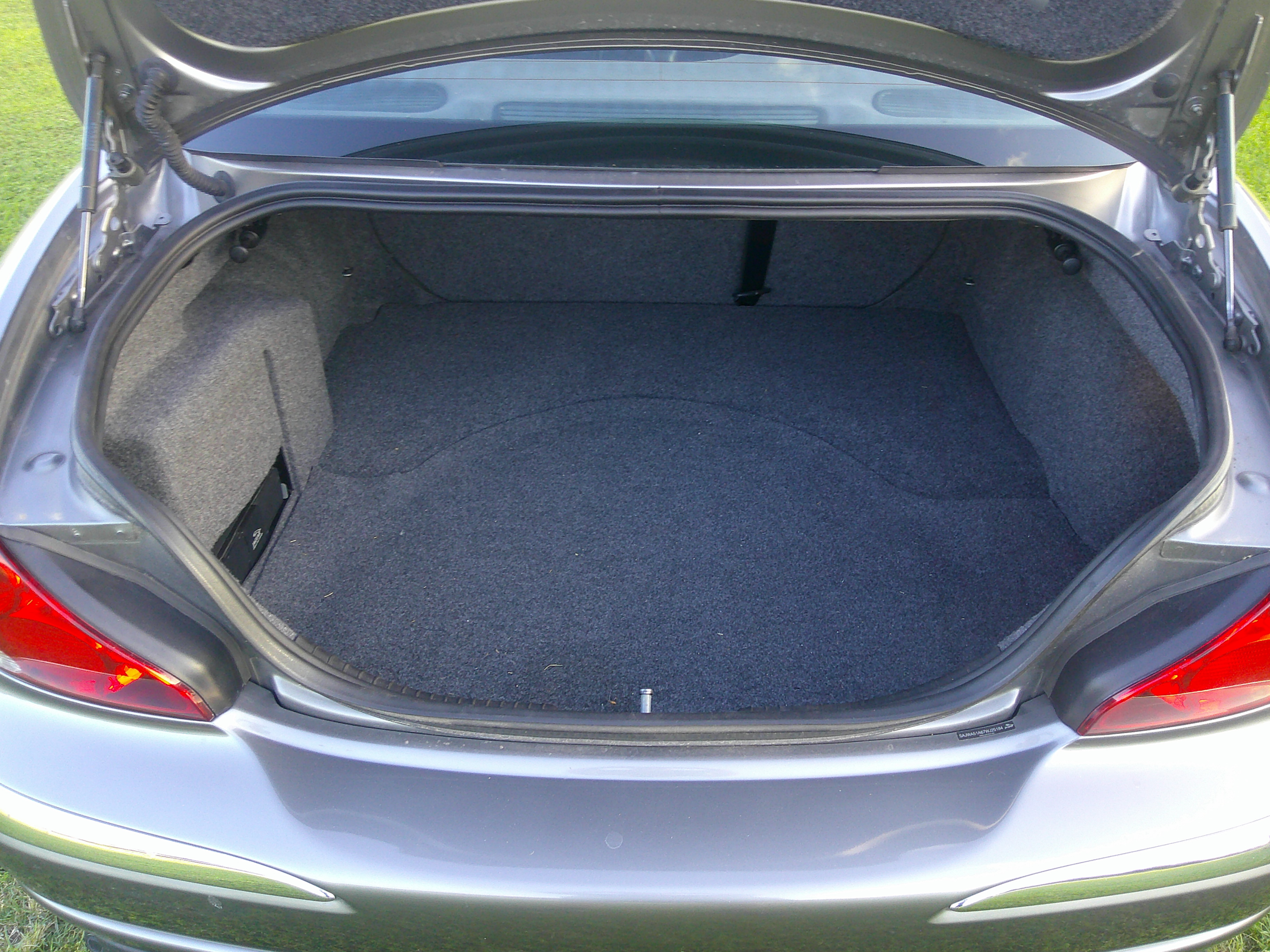 Carpeting and storage area inside the trunk